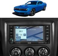 📱 dodge challenger uconnect navigation display screen protector - tempered glass 9h hardness, hd clear lcd gps touch screen film (2011-2014, 6.5in) logo