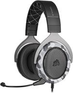 🎧 corsair hs60 haptic stereo gaming headset in arctic camo – enhanced with haptic bass, memory foam earcups, and windows sonic compatibility logo