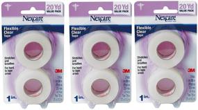 img 1 attached to 🩹 Nexcare Flexible Clear 1-Inch First Aid Tape: 10-Yard Roll, 2-Count Boxes - Pack of 6 Rolls