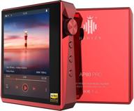 🎧 enhanced hidizs ap80 pro hi-fi bluetooth mp3 player: premium portable hi-res digital music player with ldac/aptx/dsd/fm radio, lossless music player featuring full touch screen (red) logo