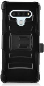 img 1 attached to 📱 CELZEN - Hybrid Phone Case with Stand/Belt Clip Holster for LG Stylo 6 LM-Q730 (2020) - CV1 Black