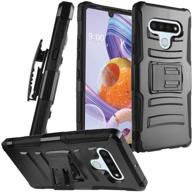 📱 celzen - hybrid phone case with stand/belt clip holster for lg stylo 6 lm-q730 (2020) - cv1 black logo