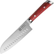 🔪 кимейк 7-дюймовый нож сантоку - острый японский шеф-нож с эргономичной рукоятью из пакковуда, лезвие из высокоуглеродистой нержавеющей стали - идеальный для кухонных задач логотип