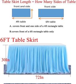 img 2 attached to Baby Blue CO-AVE Table Skirting for Baby Shower, Birthday Wedding Party Decor - 6ft Tulle Table Skirt for Round or Rectangle Tables - Dessert Table Decoration (L 6ft, H 30in)