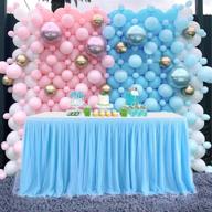 baby blue co-ave table skirting for baby shower, birthday wedding party decor - 6ft tulle table skirt for round or rectangle tables - dessert table decoration (l 6ft, h 30in) логотип