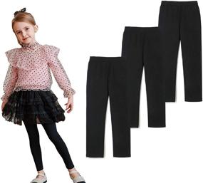 img 4 attached to TEGEEK Cotton Leggings 2Pack Black Black S Girls' Clothing and Leggings