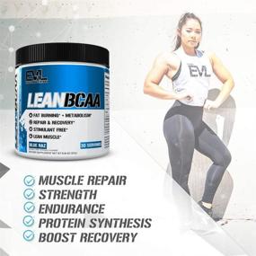 img 2 attached to Evlution Nutrition LeanBCAA: Powerful Stimulant-Free Fat Burner with BCAA’s, CLA, and L-Carnitine – Sugar and Gluten Free, Blue Raz Flavor, 30 Servings