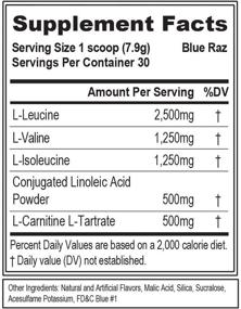 img 3 attached to Evlution Nutrition LeanBCAA: Powerful Stimulant-Free Fat Burner with BCAA’s, CLA, and L-Carnitine – Sugar and Gluten Free, Blue Raz Flavor, 30 Servings