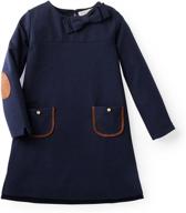 платье темно-синего цвета "girls' quilted ponte riding dress - hope & henry long sleeve логотип