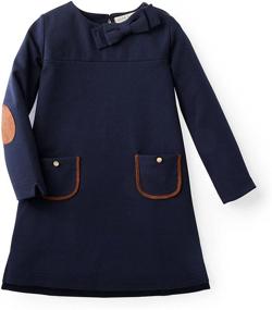 img 4 attached to Платье темно-синего цвета "Girls' Quilted Ponte Riding Dress - Hope & Henry Long Sleeve