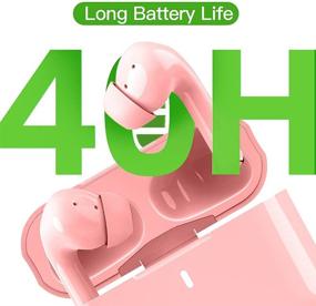 img 1 attached to 🎧 Беспроводные наушники AKSONIC с активным шумоподавлением, сенсорным управлением, стерео Bluetooth 5.1, микрофоном и зарядным кейсом - идеально подходят для тренировок, просмотра телевизора, телефонных звонков, работы на ПК, спорта, бега - совместимы с iOS, Android - розовые/белые.