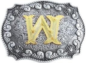 img 4 attached to Byjccar Western Buckles Initial Edging，Black Men's Accessories for Belts