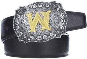 img 1 attached to Byjccar Western Buckles Initial Edging，Black Men's Accessories for Belts