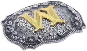 img 2 attached to Byjccar Western Buckles Initial Edging，Black Men's Accessories for Belts