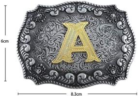 img 3 attached to Byjccar Western Buckles Initial Edging，Black Men's Accessories for Belts