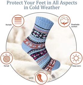 img 2 attached to 🧦 Winter Warmth for Women: 5 Pairs of Vintage Wool Socks - The Perfect Gift for Her