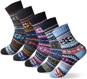 img 4 attached to 🧦 Winter Warmth for Women: 5 Pairs of Vintage Wool Socks - The Perfect Gift for Her