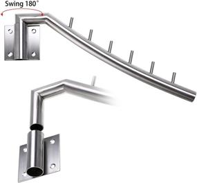 img 2 attached to 🧺 Sumnacon 12.6-inch Wall Mounted Garment Hooks Rack - Stainless Steel Swing Arm Holder for Space-saving Closet Rod Storage Organizer in Laundry Room, Bedrooms, and Bathrooms