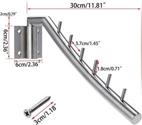 img 3 attached to 🧺 Sumnacon 12.6-inch Wall Mounted Garment Hooks Rack - Stainless Steel Swing Arm Holder for Space-saving Closet Rod Storage Organizer in Laundry Room, Bedrooms, and Bathrooms