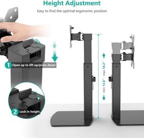 img 2 attached to 🖥️ WALI Напольная стойка для одиночного ЖК-монитора со свободной установкой, регулируемая газовой пружиной - поддерживает мониторы до 32 дюймов, весом до 15,4 фунтов (GPV001), черная