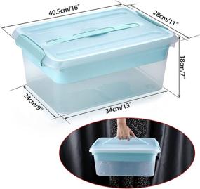 img 2 attached to 📦 BTSKY Stack & Carry Box: Clear Plastic Storage Container with Removable Tray - Multi-Purpose Organizer for Stationery, Sewing, Art Craft Supplies (Blue)