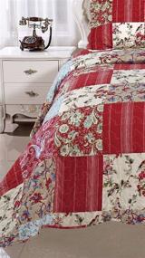 img 1 attached to 🌹 English Roses Quilt Set, Cotton Rich, Prewashed, Preshrunk; perfect for Bedspread, Bedcover, Coverlet, or Bed Throw for King Size Bedspreads, Summer Quilts, Lightweight Summer Bedspreads - Oversized King Size