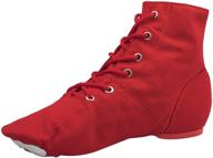 👞 nleahershoe lace-up canvas dance shoes flat jazz boots: unisex dance practice footwear logo