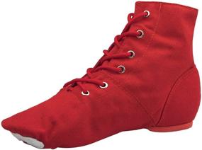 img 4 attached to 👞 NLeahershoe Lace-up Canvas Dance Shoes Flat Jazz Boots: Unisex Dance Practice Footwear