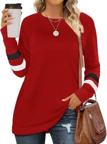 img 3 attached to Geifa Women's Crewneck Color Block Sweaters – Long Sleeve Tunic Tops for Enhanced Style and Comfort