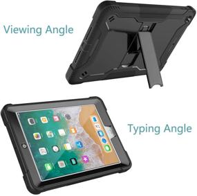 img 1 attached to 📱 Fingic iPad 6th Gen Case - High-Impact Shock Absorbent Dual Layer Silicone Rugged Bumper Protective Case for iPad 6th Gen 2018/iPad 5th Gen 2017 - Black