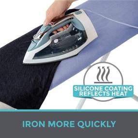 img 3 attached to 🔥 Enhance Ironing Efficiency with HOME GENIE Reflective Silicone Ironing Board Cover - Heavy Duty, Scorch & Stain Resistant, Fits Standard Boards (15x54, Blue)