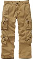 👖 raroauf uniform outdoor military pockets boys' pants: durable and functional clothing for adventurous kids logo