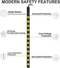 img 1 attached to Enhanced Metal Power Strip with 12 Outlets & 6 FT Long Extension Cord - Ideal for Office, Home, Workshop, Garage