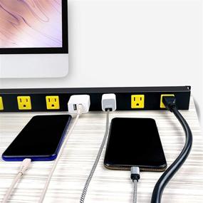 img 3 attached to Enhanced Metal Power Strip with 12 Outlets & 6 FT Long Extension Cord - Ideal for Office, Home, Workshop, Garage