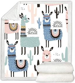 img 3 attached to Blanket Cartoon Alpaca Printed Bedroom