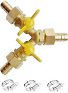 🔀 hzfj 3/4 hose barb y-type 3-way brass cut-off ball valve with premium upgrade, 3/4 logo