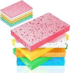 img 4 attached to 🧽 Versatile Cellulose Compressed Sponges: Gentle, Scratch-Free Cleaning for Face, Dishes, Kitchen, Bathroom, Crafts & More (6 Pack)