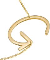 🔠 18k gold plated sideways large initial necklace for women - alphabet monogram necklace a-z name slanted initial jewelry for girls and women, stainless steel big initial necklace logo