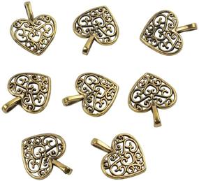 img 1 attached to 📿 Pack of 50 Antique Gold Beads DIY Heart Charms Pendants for Jewelry Making - Bracelet, Necklace, and Accessory