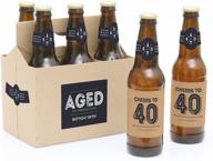 40th milestone birthday - dashingly aged to perfection - party decor for men - 6 beer labels & 1 carrier логотип