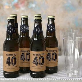 img 1 attached to 40th Milestone Birthday - Dashingly Aged to Perfection - Party Decor for Men - 6 Beer Labels & 1 Carrier