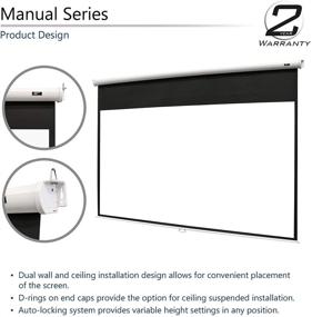img 3 attached to 📽️ Elite Screens Manual Series: 80-Inch 4:3 Manual Pull Down Projector Screen for Home Theater - Auto Lock, 8K/4K Ultra HD 3D Ready (M80NWV, White)