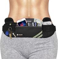 🏃 enhance your fitness journey with the maxtop no-bounce reflective running belt pouch fanny pack: unisex water resistant waist pack for hiking, jogging, and travel - includes cell phone holder logo