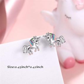 img 2 attached to 🦄 Hypoallergenic Unicorn Earrings for Birthday, Daughter, and Girls' Jewelry