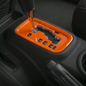 img 1 attached to 🔶 RT-TCZ Jeep Wrangler Gear Shift Panel Trim Cover - Interior Accessories for Jeep Wrangler JK JKU 2011-2018 - ABS Unlimited 2 4 Door - Orange