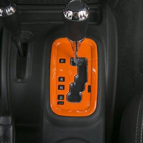 img 2 attached to 🔶 RT-TCZ Jeep Wrangler Gear Shift Panel Trim Cover - Interior Accessories for Jeep Wrangler JK JKU 2011-2018 - ABS Unlimited 2 4 Door - Orange