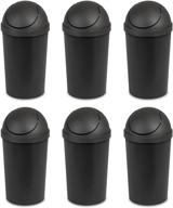 🗑️ sterilite swingtop wastebasket 6-pack - 3 gallon/11.4 liter round, black logo