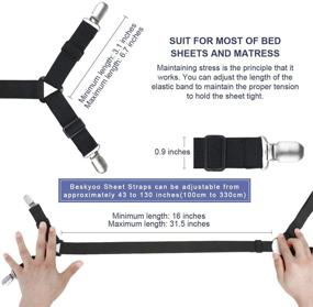 img 2 attached to Convenient Bed Sheet Holder Straps- Adjustable Fitted Sheet Clips with Elastic Gripper for Secure Fastening