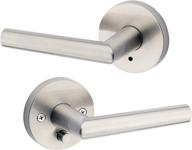 🚪 stylish and functional: kwikset satin nickel 91550-003 milan door handle lever for home privacy in modern contemporary slim round design логотип