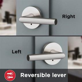 img 2 attached to 🚪 Stylish and Functional: Kwikset Satin Nickel 91550-003 Milan Door Handle Lever for Home Privacy in Modern Contemporary Slim Round Design